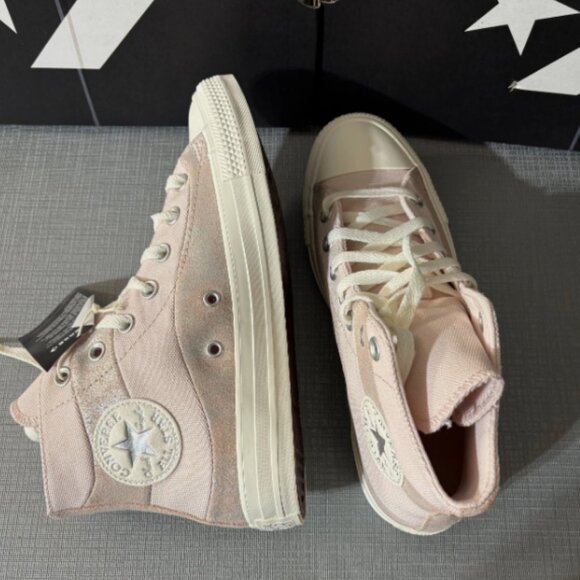 CONVERSE Chuck Taylor All Star Suede & Metallic Canvas High Top Sneaker MSRP$125 - Picture 8 of 16
